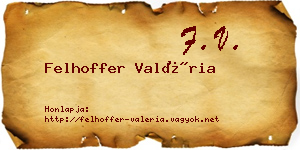 Felhoffer Valéria névjegykártya